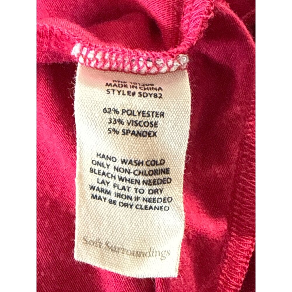 Soft Surroundings Womens Fuchsia Paisley Asymmetrical V-Neck Poncho Top Size 1X - Picture 7 of 8